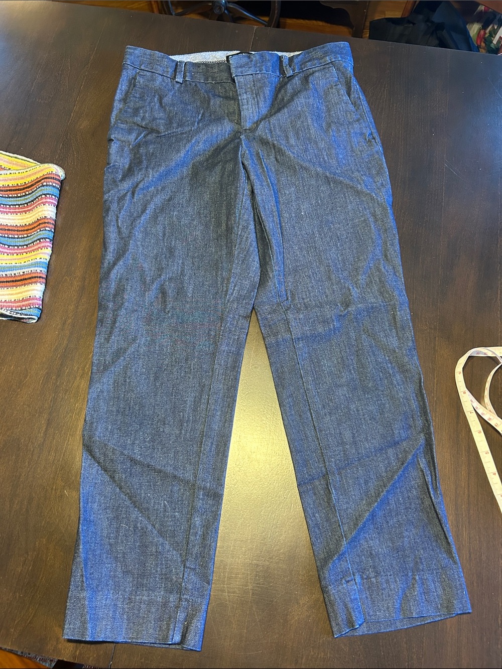 Women's Straight-Leg Cropped Pants in Indigo Blue
